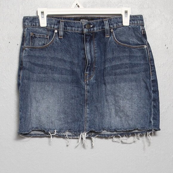 Hudson viper mini denim dark wash raw hem skirt - Picture 1 of 5